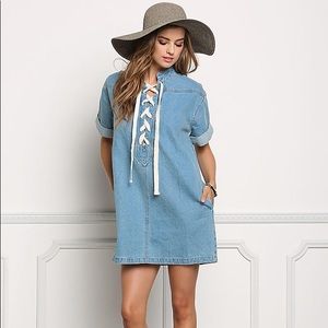 SOLD. denim dress with pockets